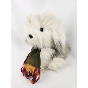 Vtg Old English Sheep Dog w Scarf Commonwealth Fluffy Plush Stuffed Puppy Collie